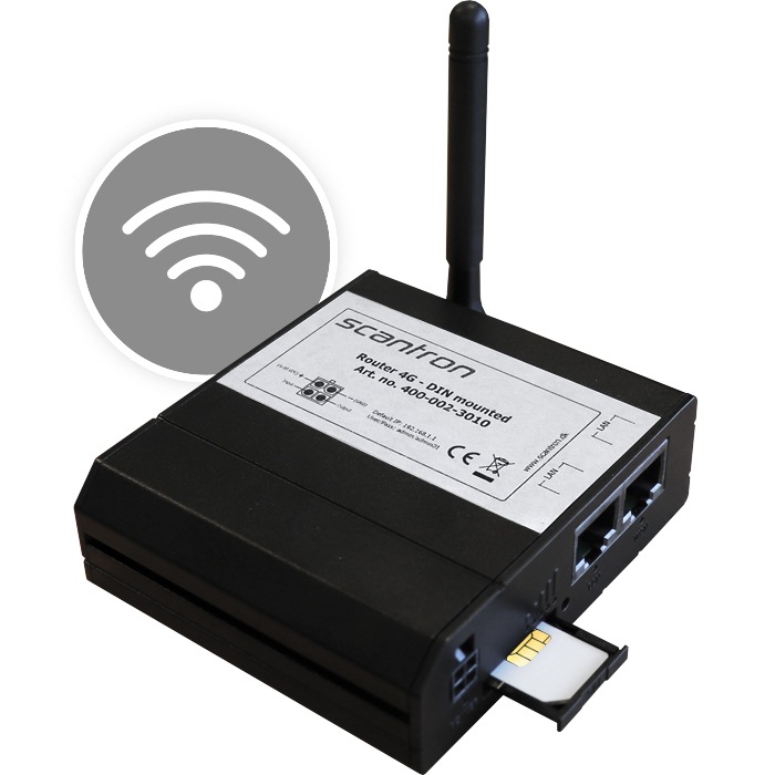 4G-router-med-SIM-med-wifi-ikon Separat internetforbindelse til adgangskontrol- og dørtelefonisystemer