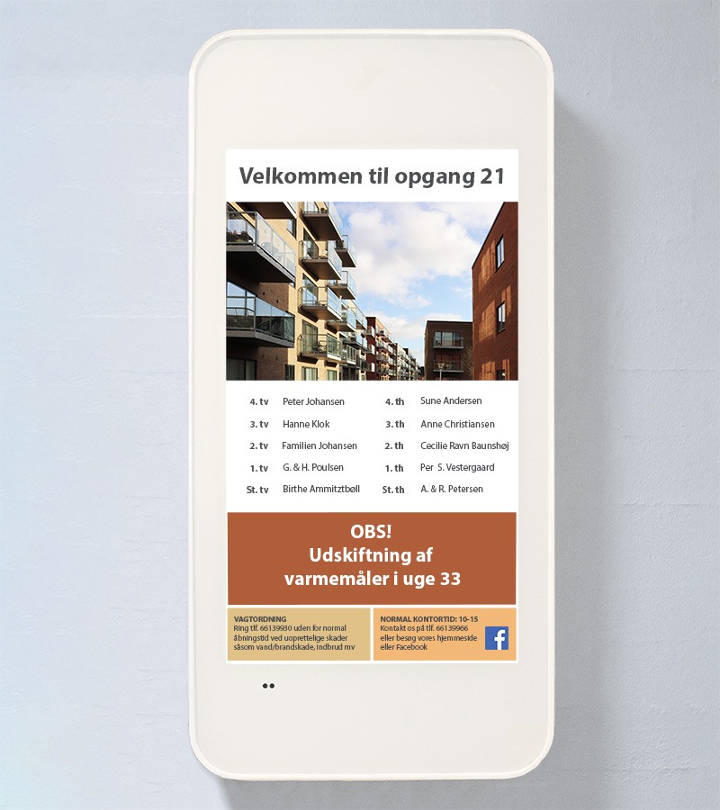 Scantron infoskærm med digital informationsvisning