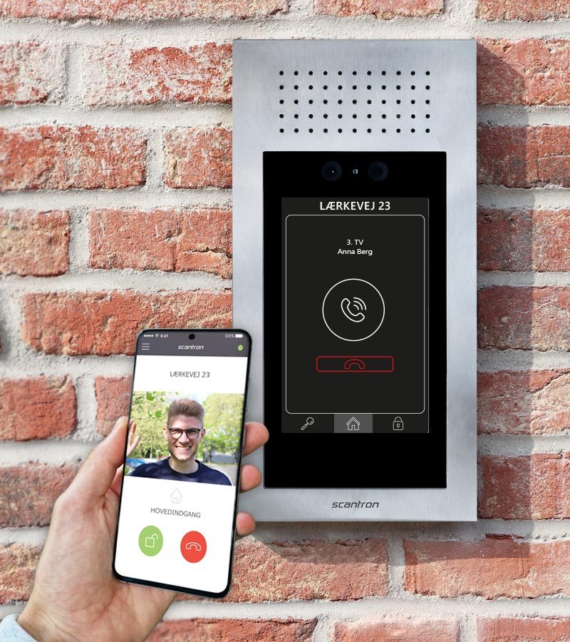 IP dørtelefoni - døråbning via app og lejlighedsterminal